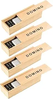 ifundom Interactive Wood Dominoes Set 4 Sets Indoor Outdoor Game for Boys and Girls and Adults Promote Creativity and Coordination