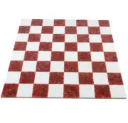 "White Marble Chess Set – Borderless Carnelian Crushed Chess with Pieces Gifts