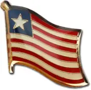 Wholesale Pack of 50 Liberia Country Flag Bike Hat Cap lapel Pin