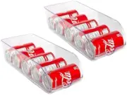 Refrigerator Organizer Clear Plastic Canned Food & Soda Can Fridge & Pantry...