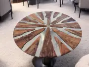 Clear Epoxy Coffee Table, Resin Round Center Table, Handmade Furniture Table Top