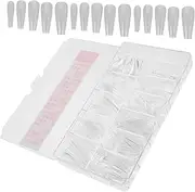 FRCOLOR 500pcs Clear Plastic Coffin Nail Tips Full Cover Press On Nails False Gel Acrylic Nail Tips DIY Nail Extensions for Nail Salon Manicure Supplies