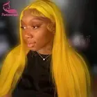 Yellow 613 13x4 13x6 Transparent Lace Frontal Wig Brazilian Straight 613 Colored