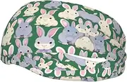[CADREWY] Many Bunny Cute Print Stylish Sports Sweatband Stretchy Breathable and Moisture Wicking Headband for Gym