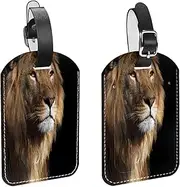 [WOSHJIUK] Luggage Tags,2 Pack Labels Suitcase Tags,Lion,Luggage Tags Privacy Protection Travel Bag Tag