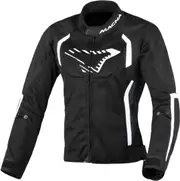 Macna Grisca Ladies Motorcycle Textile Jacket, black-white, Size XL for Women Black White