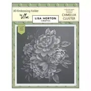 Lisa Horton Embossing Folder - Camelia Cluster with co-ordinating die