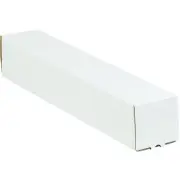Corrugated Cardboard White Square Mailing Tubes, 18" L X 3" W X 3" H, Pack of 25