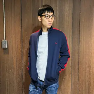 美國百分百【全新真品】Ralph Lauren 棉質立領外套 Polo 夾克 RL 小馬 男 深藍色 M號 B536