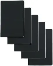TWONE 6 Pack Notebooks Journal - 60 Dot Grid Page/30 Sheets, Premium Thick Paper Soft Cover Journal for Travel, Office, Work, Office, Home, School, Business Writing, 5.5 x 8.25 (Black)