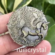 2 " Natural gold Obsidia Quartz Skull Hand Carved Unicorn Crystal Healing1PC