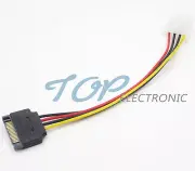 2PCS SATA 15-pin Male Power Cable to Molex IDE 4-pin Female Power Drive Adapter