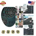 Elegant Dahlia Soft-Close Toilet Seat with Four-Sided Printing and Strong Hinges