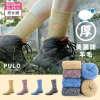 在飛比找momo購物網優惠-【PULO】3雙組 美麗諾羊毛厚圈高筒登山襪(適合百岳/羊毛