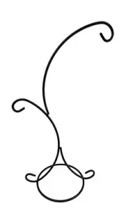 Rustic Black Metal Rack Curved Double Hook Stand Ornament Glass Ball Holder