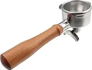 Portafilter 54 mm Double Spout for Sage/Breville Barista BES 870/878/880 Filter Basket with Walnut Wood and Stainless Steel Filter Holder