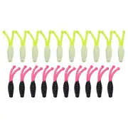 10pcs/set Two-tailed maggot T-tail Soft Bait Swimbait Floating Soft Lure