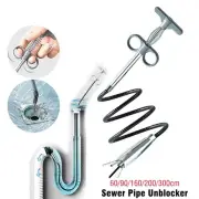 60-300cm Clog Remover tool Metal Drain Cleaner Pipe Unblocker Sewer Cleaning