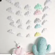 Nordic Felt Cloud String Wall Hanging Ornaments Baby Room Ar Decoration Natural