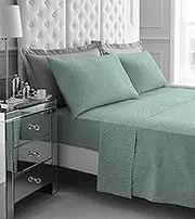 GC GAVENO CAVAILIA 4 Piece Flannel Bed Sheets Kingsize - 100% Brushed Cotton Flat Sheet, Fitted Sheet with 2 Pillowcases - Easy Care Flannelette Sheets Fitted Bed Sheets - Machine Wahable