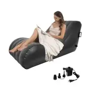 Chaise Lounger Inflatable Sofa Air Chair Portable Leisure Lounger S-Shaped