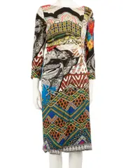 Patterned Round Neck Dress