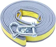 CVUTOVO 1Set Sturdy Tow Rope with Hooks Nylon Trailer Cable Emergency Supplies for Towing Cars and Trucks Reflective Strip for Night Durable and Reliable Pull Rope