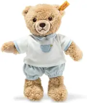 New Steiff Sleepwell Stuffed Plush Teddy Bear in Blue Pajama Shorts Baby Gift