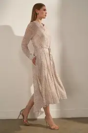 Animal Print Viscose Georgette Woven Midi Dress