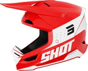Shot Furious League Motocross Helmet, white-red, Size S for Men White Red