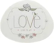 Pavilion Gift Company - Love - 4" Garden Stone Outdoor Indoor Love Ornamental Weatherproof Stone Home Garden Decor