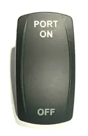 Carling Port On / Off White Lighted Rocker Switch Cover Black