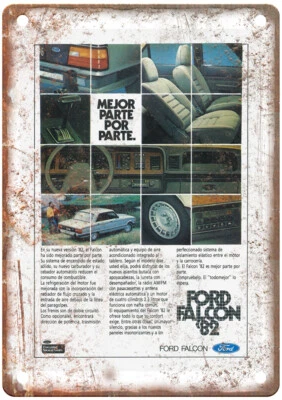 Vintage 1982 Ford Falcon Ad Retro Look Metal Sign A8829