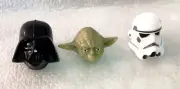 3 Star Wars Darth Vader Yoda Storm Trooper Toy Gum Machine Ring New NOS 2015