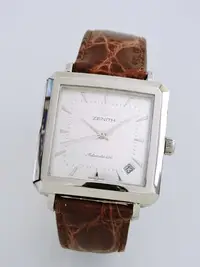 在飛比找Yahoo!奇摩拍賣優惠-真品 ZENITH 先力 真力時 方型 自動機械男錶