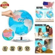 Scratch-Off Political World Globe for Kids & Adults - Illuminated Learning Tool