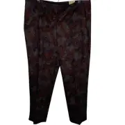 Chicos Pants Women 3.5 Fabously Slimming Ponte Cape Cod Graphite Gray Floral NWT