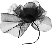 [FOMIYES] Versatile Women's Headband Black Mesh Feather Fascinator Elegant Clip Headpiece for Formal Casual Events