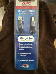 APC USB 2.0 A to B Best Hi High Speed Cable For Printer Scanner PC MAC 16FT Long