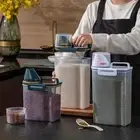 Airtight Food Storage Container with Measuring Cup Coffee Beans Rice Flour Sugar