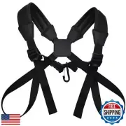 Saxophone Strap Professional Shoulder Harness Leather Padded for Alto Tenor B