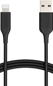 Amazon Basics ABS USB-A to Lightning Cable Cord, MFi Certified Charger for Apple iPhone 14 13 12 11 X Xs Pro, Pro Max, Plus, iPad, Black, 0.9 M, 2-Pack