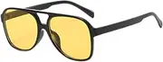 [Hbbgdiy] sunglasses trendy, vintage sunglasses unisex outdoor sunglasses gradient lenses sunglasses for travel outdoor sports,yellow lens,L, yellow lens, L