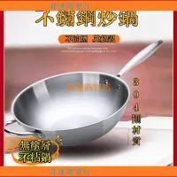 在飛比找蝦皮購物優惠-德國無油煙不粘鍋304不銹鋼炒鍋傢用無塗層炒菜鍋電磁爐燃氣小