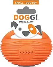 DOGGI Rugby Ball Tough Dog Toy, Small - TPR Material for Tough Chewers, Interactive Toy for Fetch Games, Aids Dental Health, Strengthens Teeth, 100% Recyclable