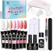 Nail Extension Set Nail Strengthen/Nail Lamp Nail Dryer Base Coat Top Coat with Nail Brush Nail File Nail Clip Tools Multicolor
