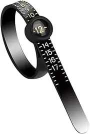 AIEX Ring Sizer, Finger Size Measuring Tool with Built-in Magnifying Glass 1-17 USA Ring Sizes Reusable Ring Finger Sizer Gauge Jewelry Sizing Tool for Men Women (Black)