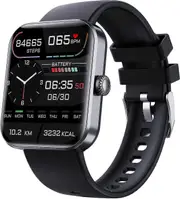 Bluetooth Fashion Smartwatch, F57l Blood Glucose Monitoring Smartwatch, Non-invasive Blood Sugar Test Smart Watch Black
