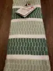 KITCHEN AID KITCHEN TEA TOWELS (2) GREEN BLOCK STRIPES 100% COTTON NIP