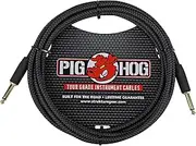 Pig Hog PCH10AGR Amplifier Grill Right-Angle 1/4" to 1/4" Guitar Instrument Cable, 10 ft. 10 ft Black Woven